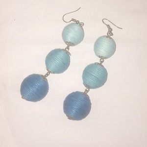 Ombre Blue Bon Bon ball drop Earrings
